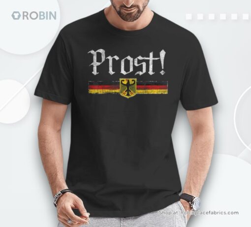 Oktoberfest Drinking Vintage German Flag Prost Shirt