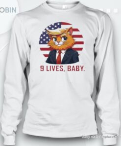 Original 9 Lives Baby Cat Trump Humor 2024 Unisex Shirt