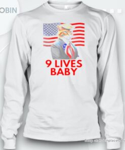 Original Cat In Suite With Trump Hair American Flag Nine Lives Baby Unisex Shirt