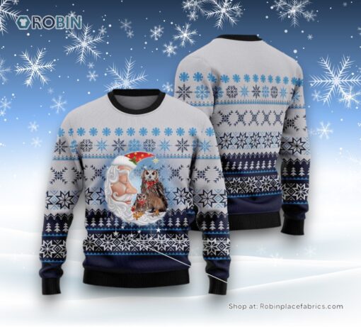 Owl Love Santa Moon Ugly Christmas Sweater