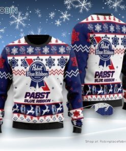 Pabst Blue Ribbon Christmas Sweater and Sweatshirt