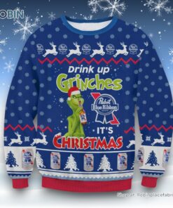 Pabst Blue Ribbon Drink Up Grinches Ugly Sweater and Sweatshirt