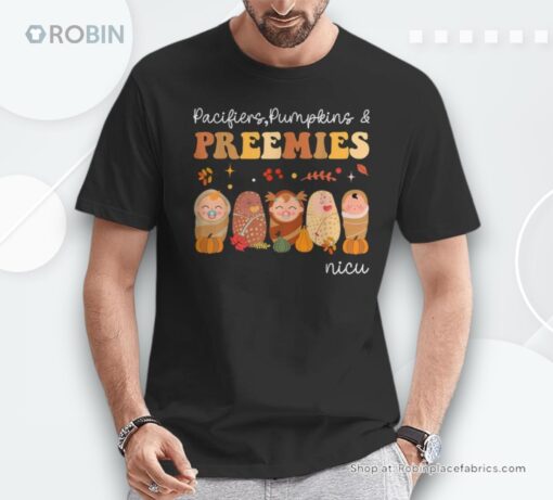 Pacifiers Pumpkins & Preemies Neonatal Nicu Nurse Halloween Shirt