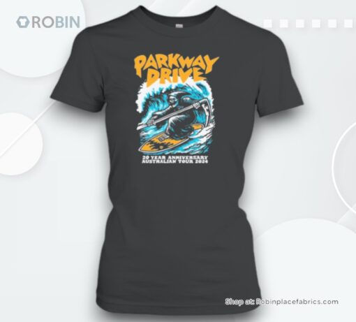 Parkway Drive 20 Year Anniversary Tour 2024 Surfing Reaper Unisex Shirt