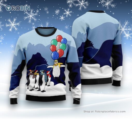Penguin Christmas Balloon Ugly Christmas Sweatshirt, Sweater