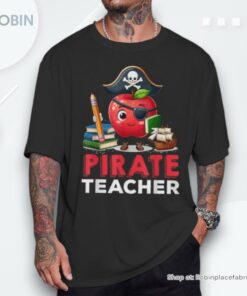 Pirate Teacher Fun Apple Pencil Classroom Shirt