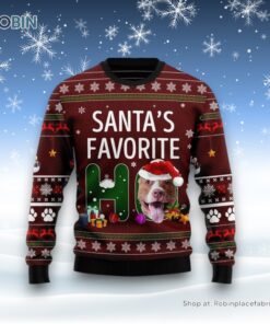 Pit Bull Favorite Ho Christmas Ugly Sweater, Christmas Gift For Dog Love
