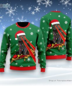 Pizza Cat Christmas Pattern Ugly Christmas Ugly Christmas Sweatshirt, Sweater, Christmas Gift For Cat Love