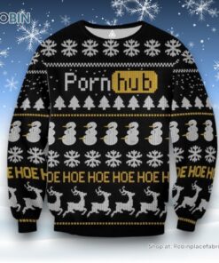 Porn Hub Hoe Hoe Hoe Classic Design Ugly Christmas Sweater and Sweatshirt