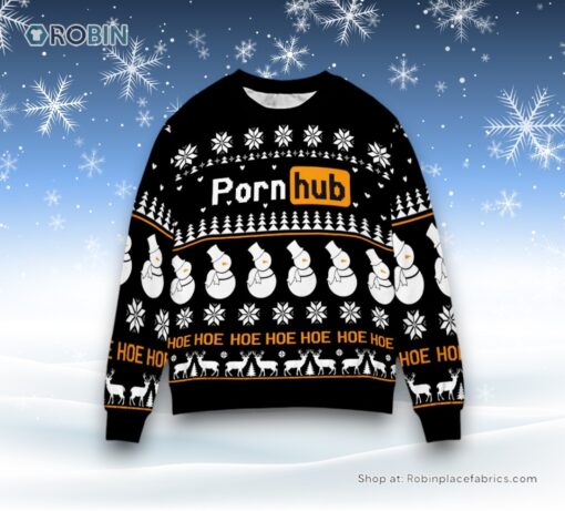 Porn Hub Hoe Hoe Hoe Special Design Ugly Christmas Sweater and Sweatshirt