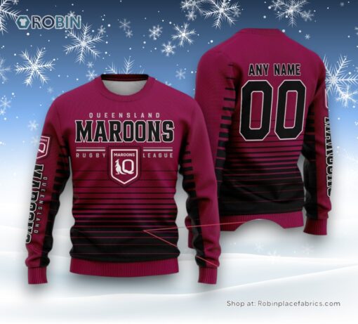 QLD Maroons State Of Origin Classic Design Ugly Sweater and Sweatshirt