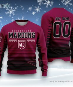 QLD Maroons State Of Origin Classic Design Ugly Sweater and Sweatshirt