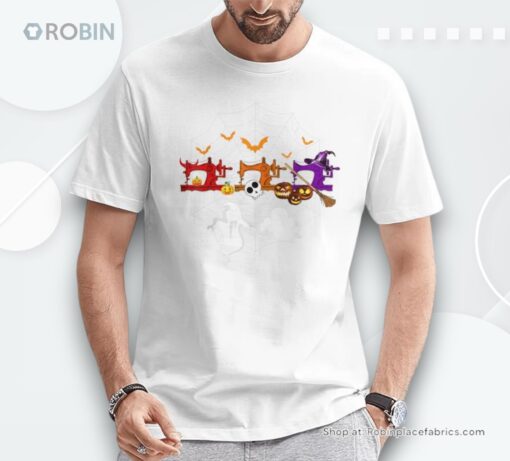 Quilter Halloween Costume Sewing Machine Lover Pumpkin Bat Shirt