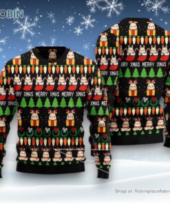 Rabbit Christmas Symbols Ugly Christmas Sweatshirt, Sweater