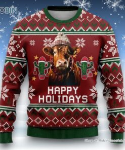 Red Angus Cow Ugly Christmas Sweatshirt, Sweaters For Men Women, Christmas Gift, Farmers Sweater
