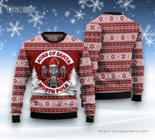 Red Sons Of Santa Ugly Christmas Sweatshirt, Sweater