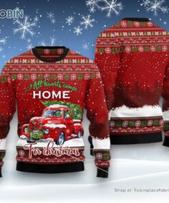 Red Truck Home Christmas Ugly Christmas Sweater