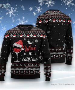 Red Wine It Calls Me Ugly Christmas Sweater