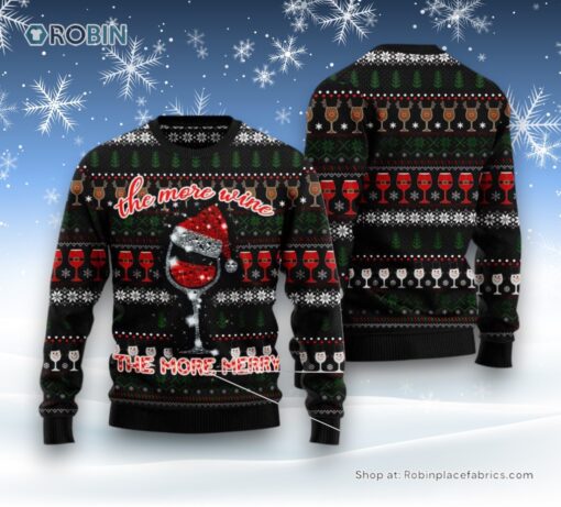 Red Wine More Merry Ugly Christmas Sweater