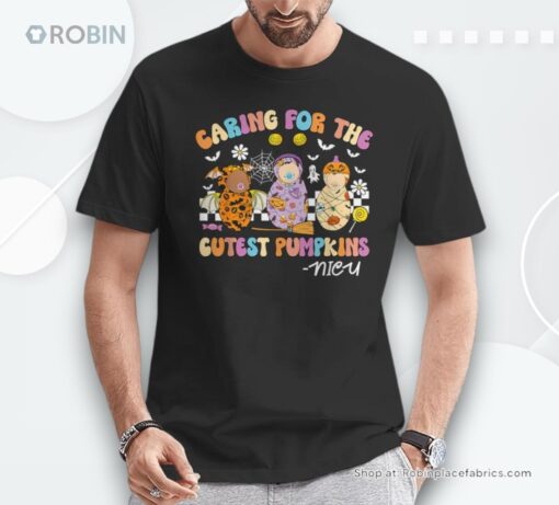 Retro Caring For The Cutest Pumpkins Nicu Nurse Halloween Shirt