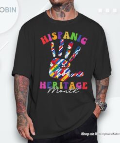 Retro Hispanic Heritage Month All Countries Heart Hands Shirt