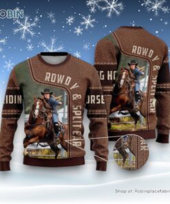 Riding Horse Ugly Christmas Sweatshirt, Sweater Custom Photo And Name For Men And Women, Farm Ugly Sweater