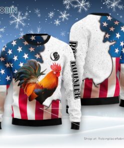 Rooster Usa Ugly Christmas Sweater