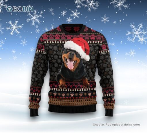 Rottweiler Christmas Christmas Ugly Sweater, Christmas Gift For Dog Love