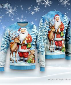 Santa & Reindeers Ugly Christmas Sweater For Men And Women, Christmas Gift