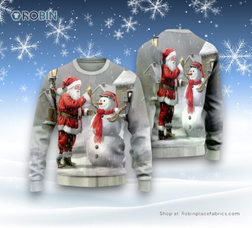 Santa & Snowmans Ugly Christmas Sweater For Men And Women, Christmas Gift