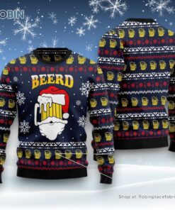 Santa Beerd Ugly Christmas Sweatshirt, Sweater