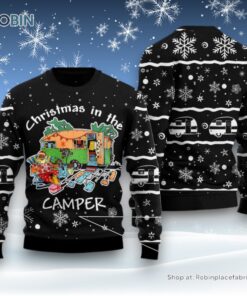 Santa Camping Ugly Christmas Sweater