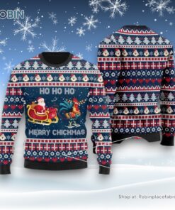 Santa Claus And Chicken Ho Ho Ho Mery Chickmas Ugly Christmas Sweatshirt, Sweater For Men And Women, Christmas Gift