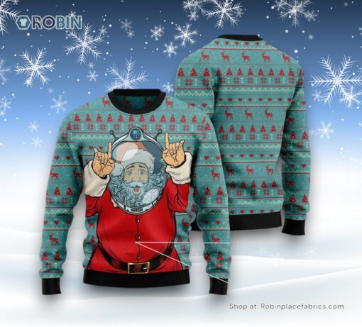 Santa Claus Astronaut Ugly Christmas Sweatshirt, Sweater