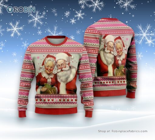 Santa Claus Couples Ugly Christmas Sweatshirt, Sweater For Men And Women, Christmas Gift