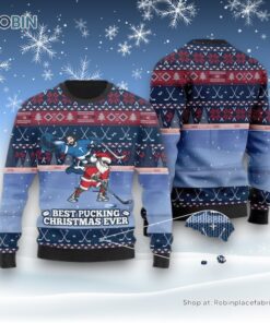 Santa Claus For Ice Hokey Lovers Ugly Christmas Sweater For Men And Women, Christmas Gift