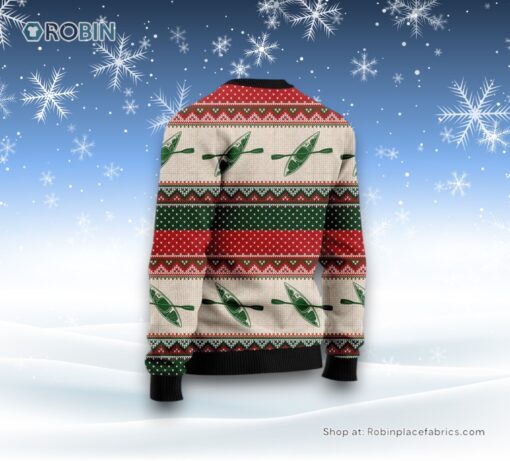Santa Claus Is Kayaking To Town Ugly Christmas Sweater For Men And Women, Christmas Gift