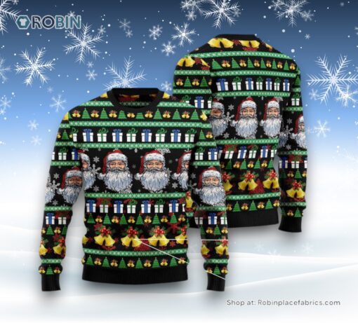 Santa Claus Jingle Bell Ugly Christmas Sweatshirt, Sweater