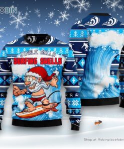 Santa Claus Jingle Bells Surfing Swells Ugly Christmas Sweater
