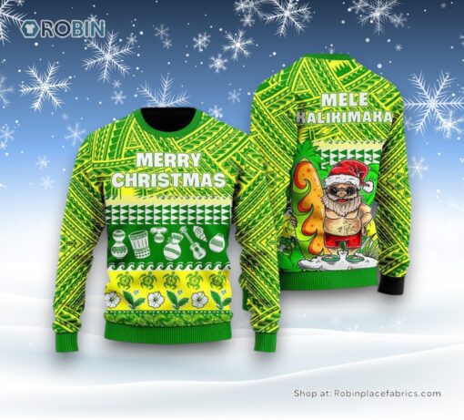 Santa Claus Mele Kalikimaka Christmas Sweater For Men And Women, Christmas Gift