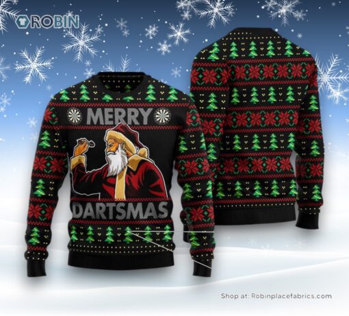 Santa Claus Merry Dartsmas Ugly Christmas Sweater