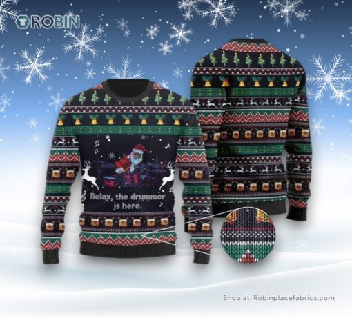 Santa Claus Plays Drum Ugly Christmas Sweatshirt, Sweater For Men And Women, Christmas Gift