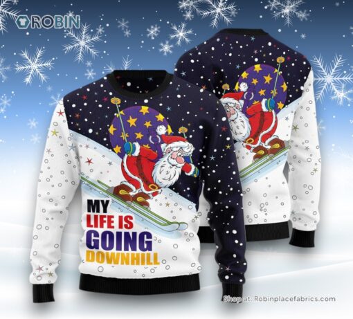 Santa Claus Ski Ugly Christmas Sweater
