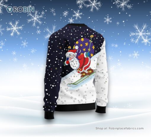 Santa Claus Ski Ugly Christmas Sweatshirt, Sweater For Men And Women, Christmas Gift