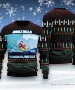 Santa Claus Surfing Ugly Christmas Sweater