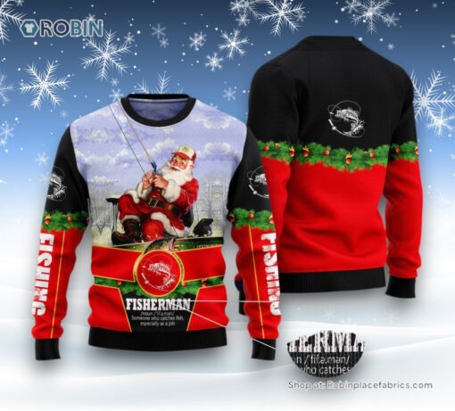 Santa Fisherman Ugly Christmas Sweater