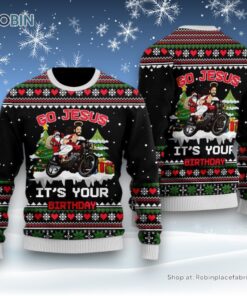 Santa Jesus Ride Motobike Ugly Christmas Sweatshirt, Sweater For Men & Women, Christian Sweater, God Gift
