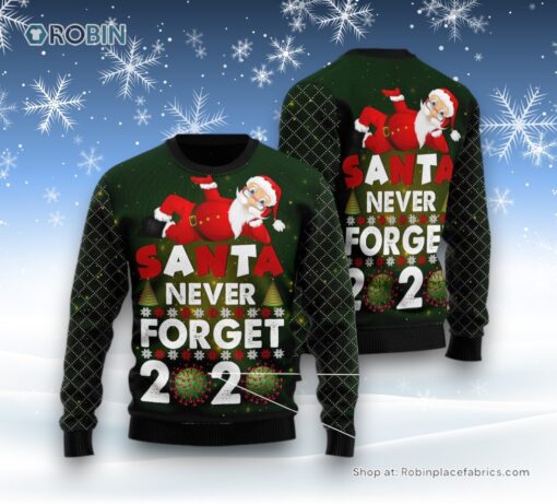 Santa Never Forget Ugly Christmas Sweatshirt, Sweater