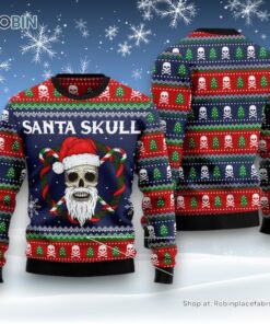 Santa Skull Funny Ugly Christmas Sweatshirt, Sweater