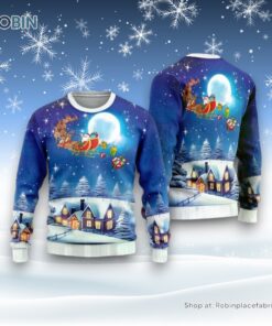 Santa Sleighs Ugly Christmas Sweater For Men And Women, Christmas Gift